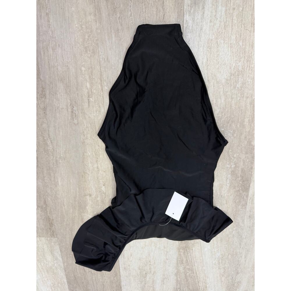 NEW J.Crew Factory Ruffle one-shoulder one-piece swimsuit Black Size XS #J0585 - Picture 3 of 7
